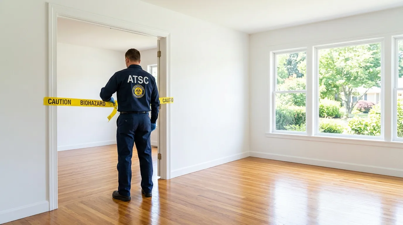 Certified biohazard cleanup crew performing Trauma Scene Cleanup in Eden